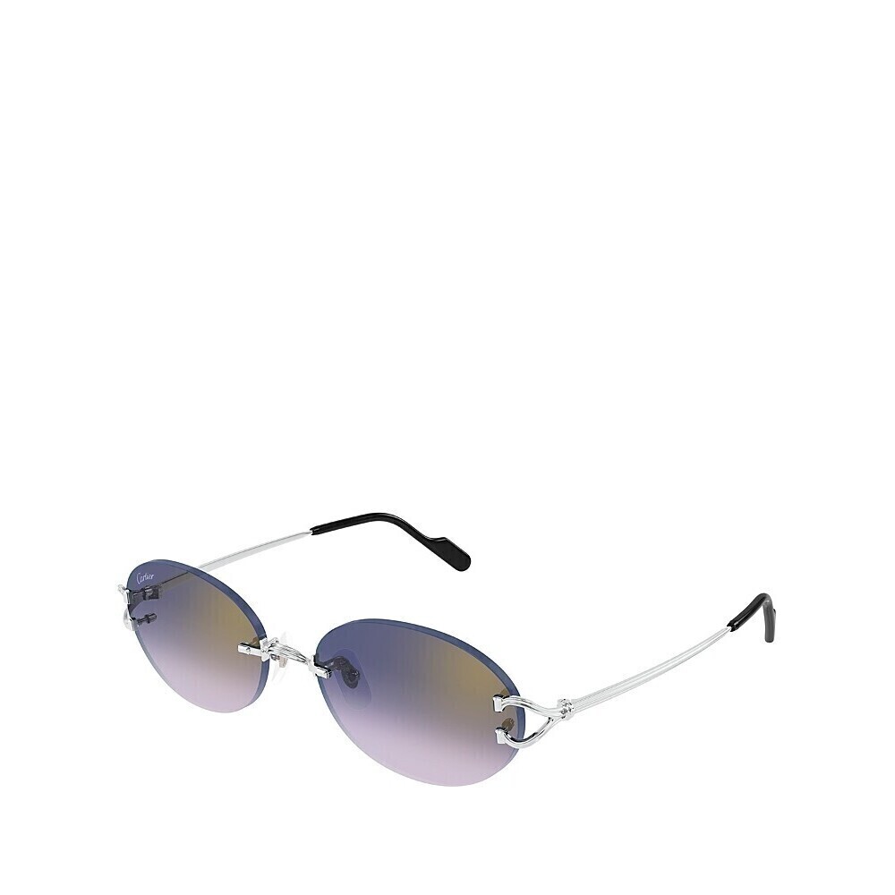 Cartier CT0551S-003 Sunglasses Silver Blue Metal